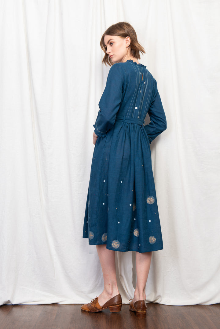 CARTER PLEATED TIE UP INDIE DRESS