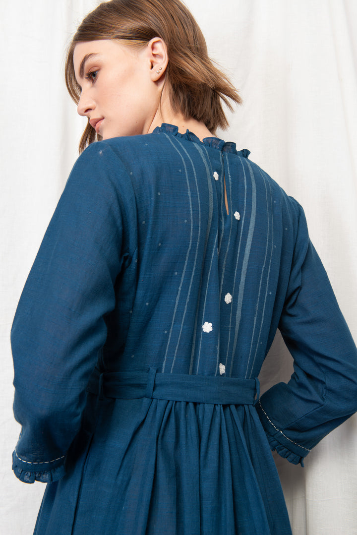 CARTER PLEATED TIE UP INDIE DRESS
