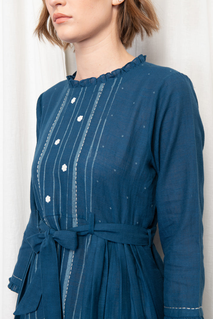 CARTER PLEATED TIE UP INDIE DRESS