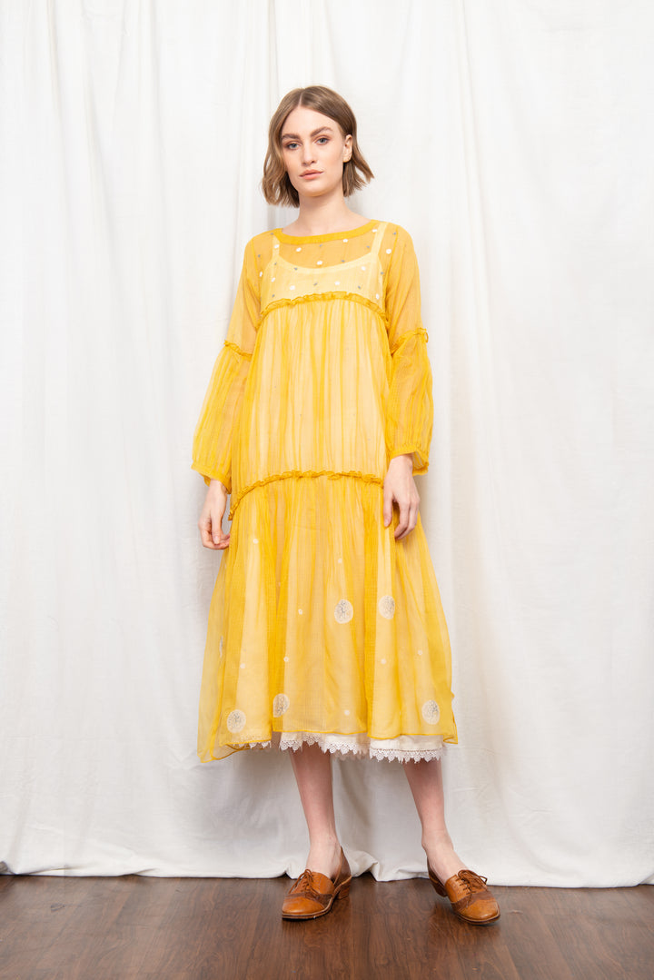 ROSE SILK OVERLAY DRESS