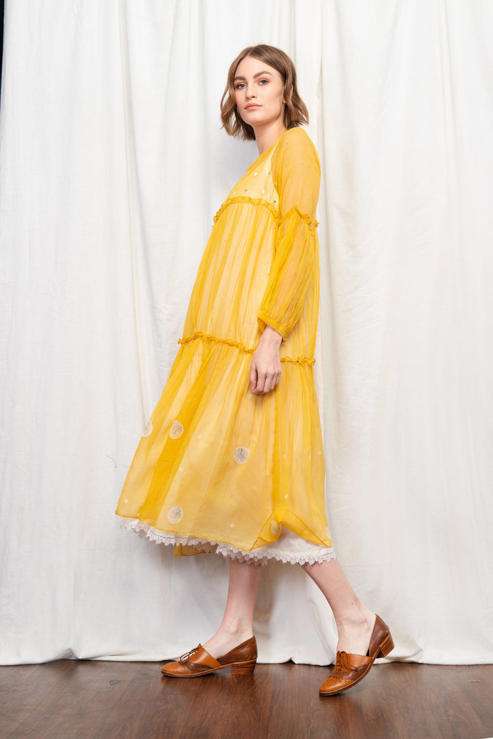 ROSE SILK OVERLAY DRESS
