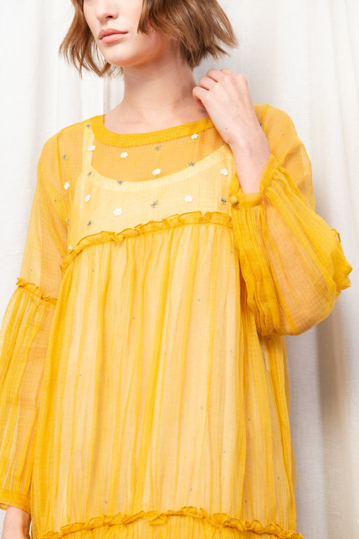 ROSE SILK OVERLAY DRESS