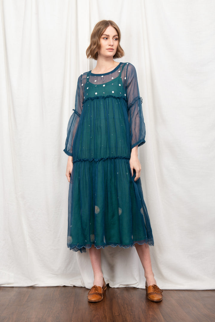 IVY SILK OVERLAY DRESS