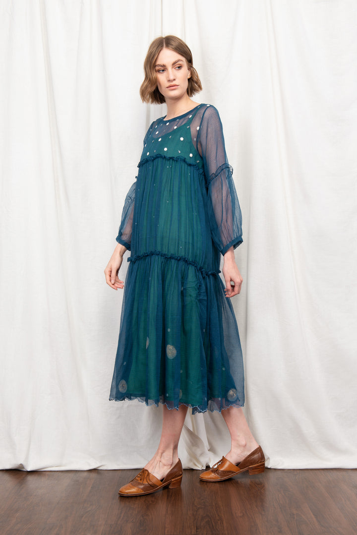 IVY SILK OVERLAY DRESS