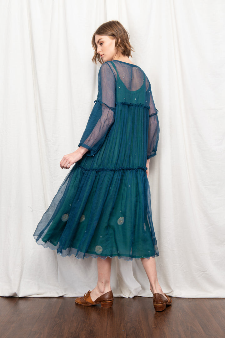 IVY SILK OVERLAY DRESS