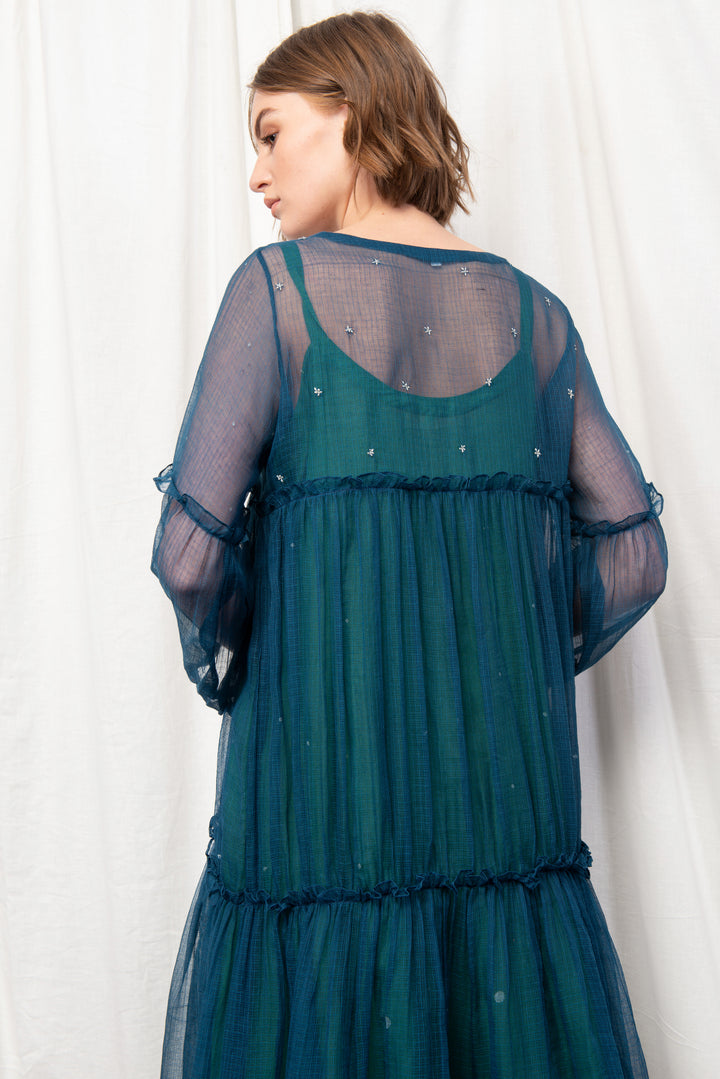IVY SILK OVERLAY DRESS