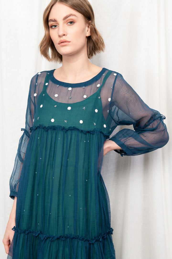 IVY SILK OVERLAY DRESS