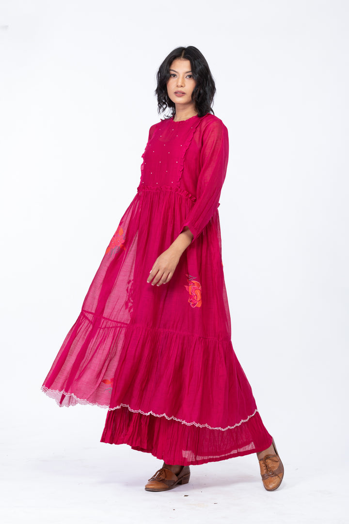 SHELLY SILK OVERLAY DRESS