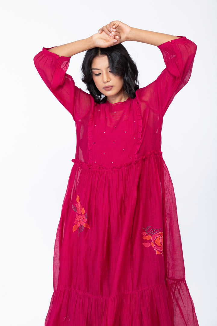 SHELLY SILK OVERLAY DRESS