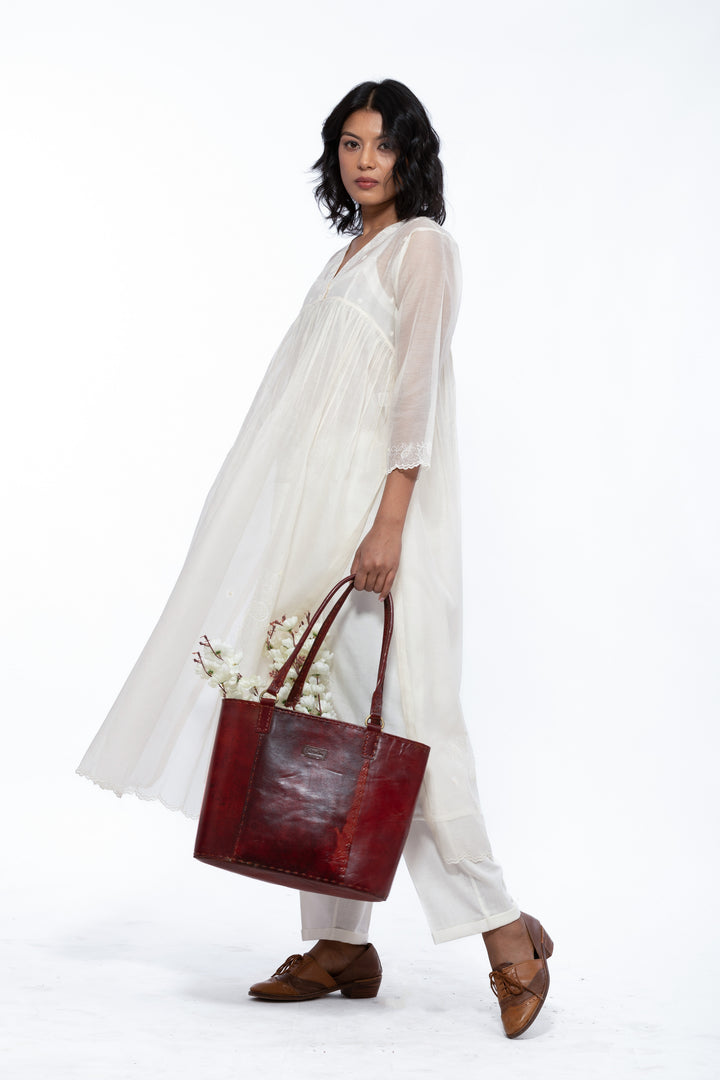 DHALIA ECRU SILK OVERLAY