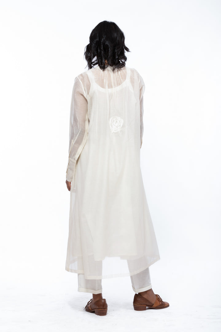 ANAITA ECRU SILK OVERLAY