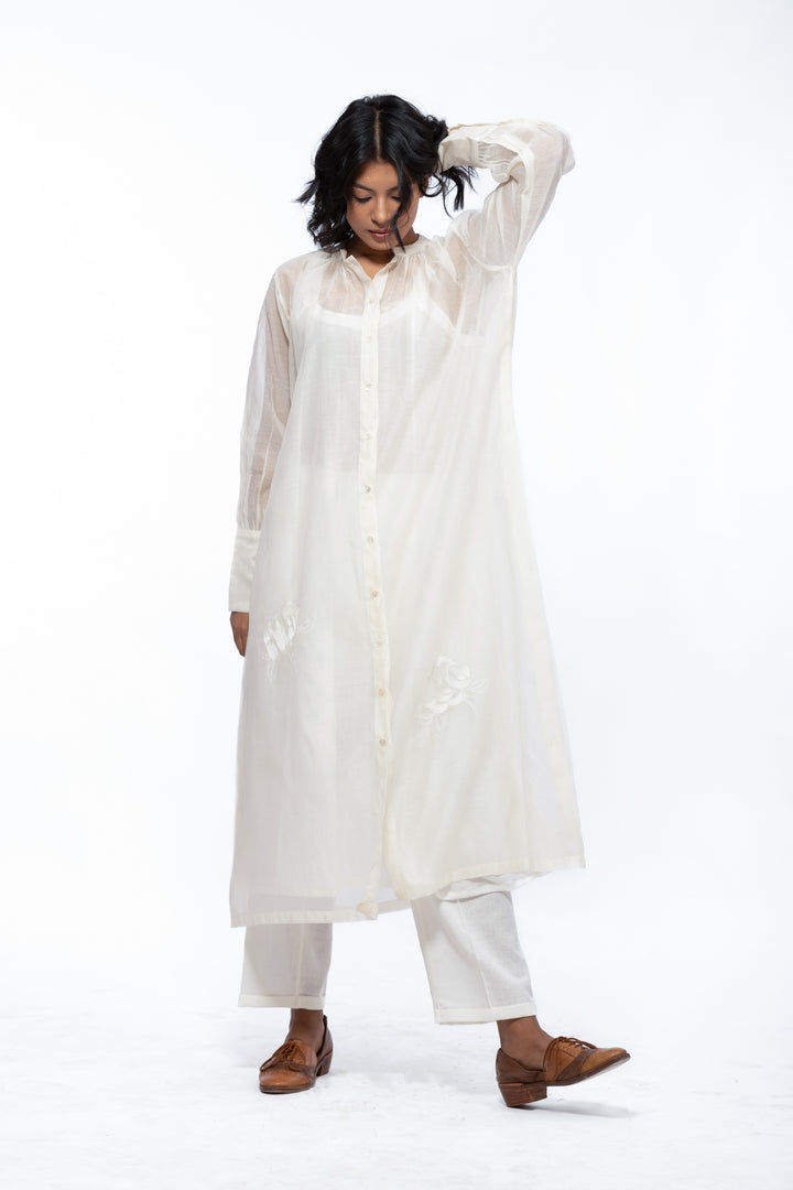 ANAITA ECRU SILK OVERLAY