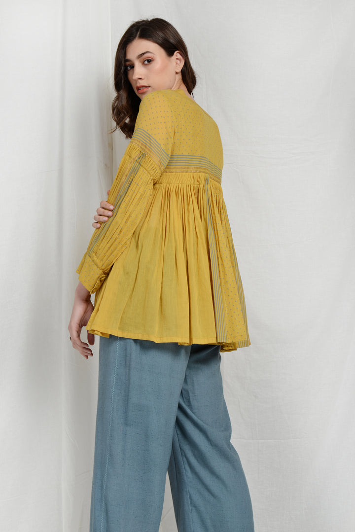 AMBER PLEATED SHORT TUNIC