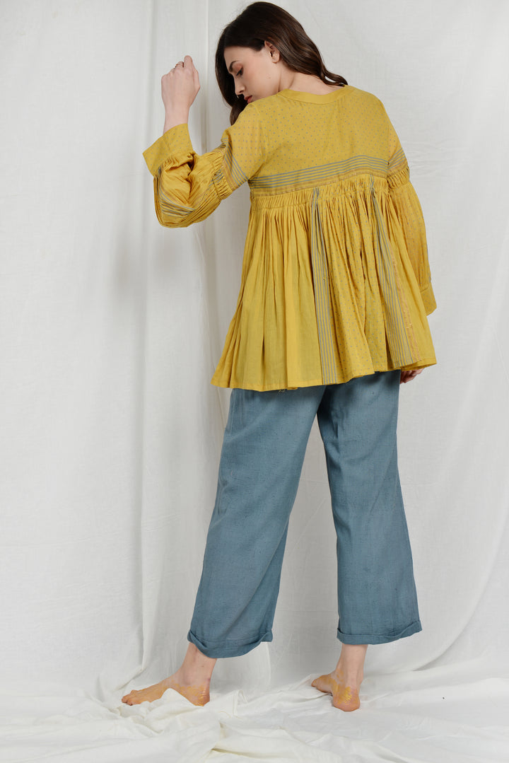 AMBER PLEATED SHORT TUNIC