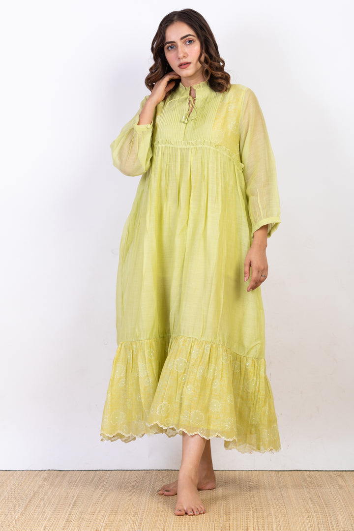 NORRAINE SILK OVERLAY DRESS