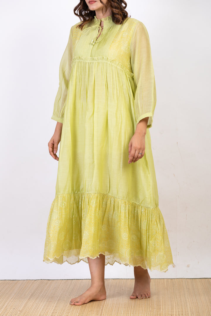 NORRAINE SILK OVERLAY DRESS