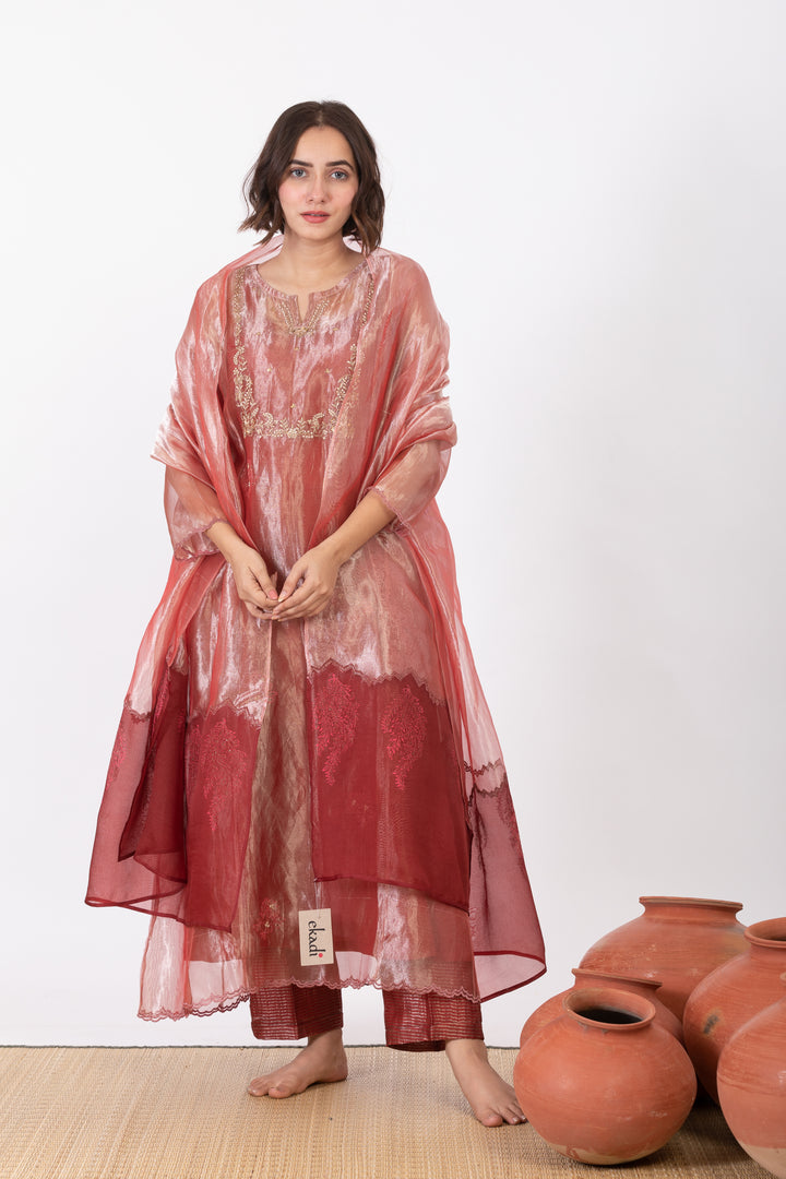 ANUSHMITA TISSUE SILK KURTA SET