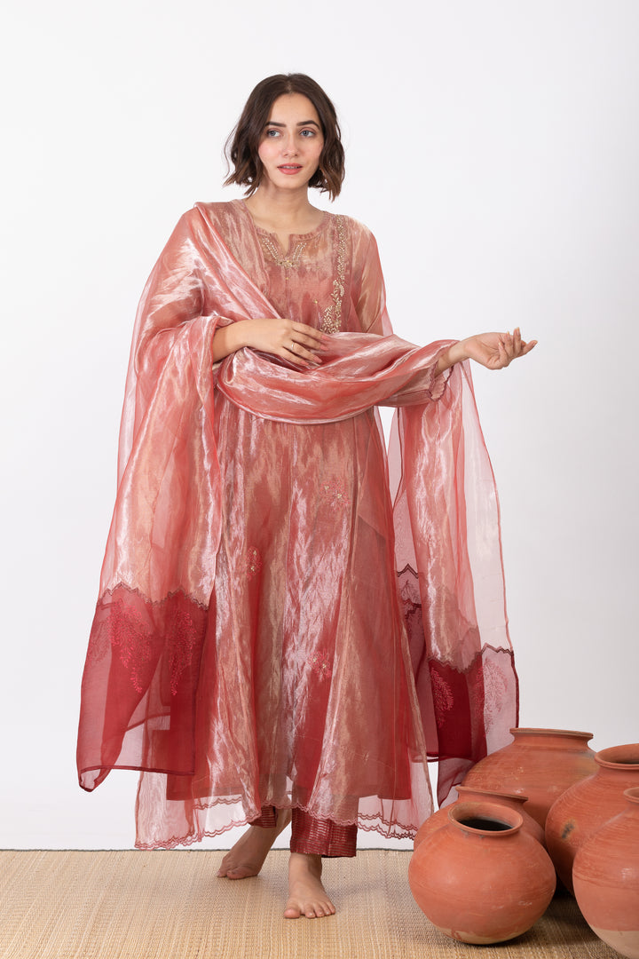 ANUSHMITA TISSUE SILK KURTA SET