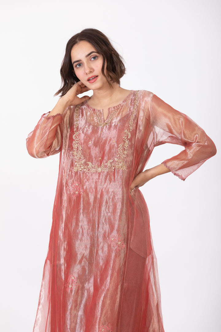 ANUSHMITA TISSUE SILK KURTA SET