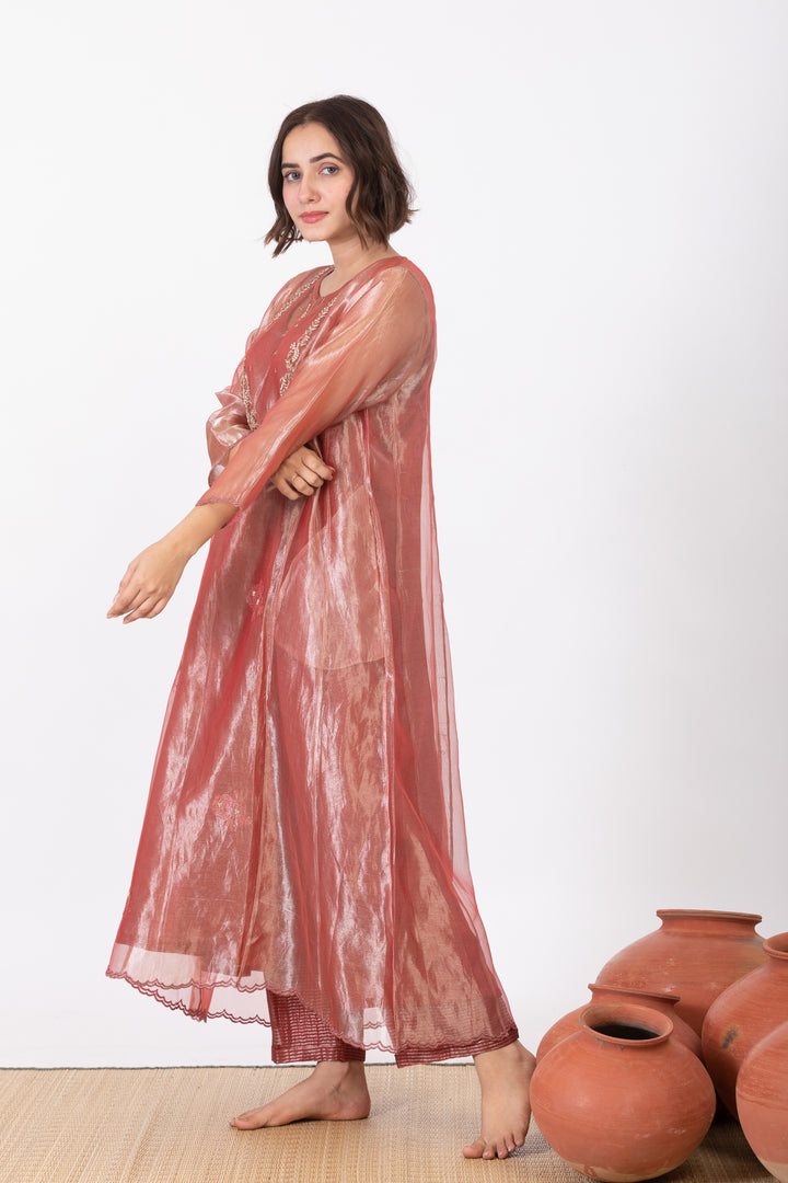 ANUSHMITA TISSUE SILK KURTA SET