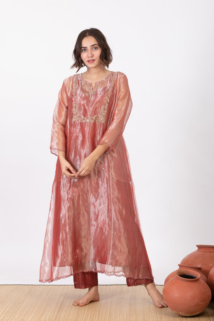 ANUSHMITA TISSUE SILK KURTA SET
