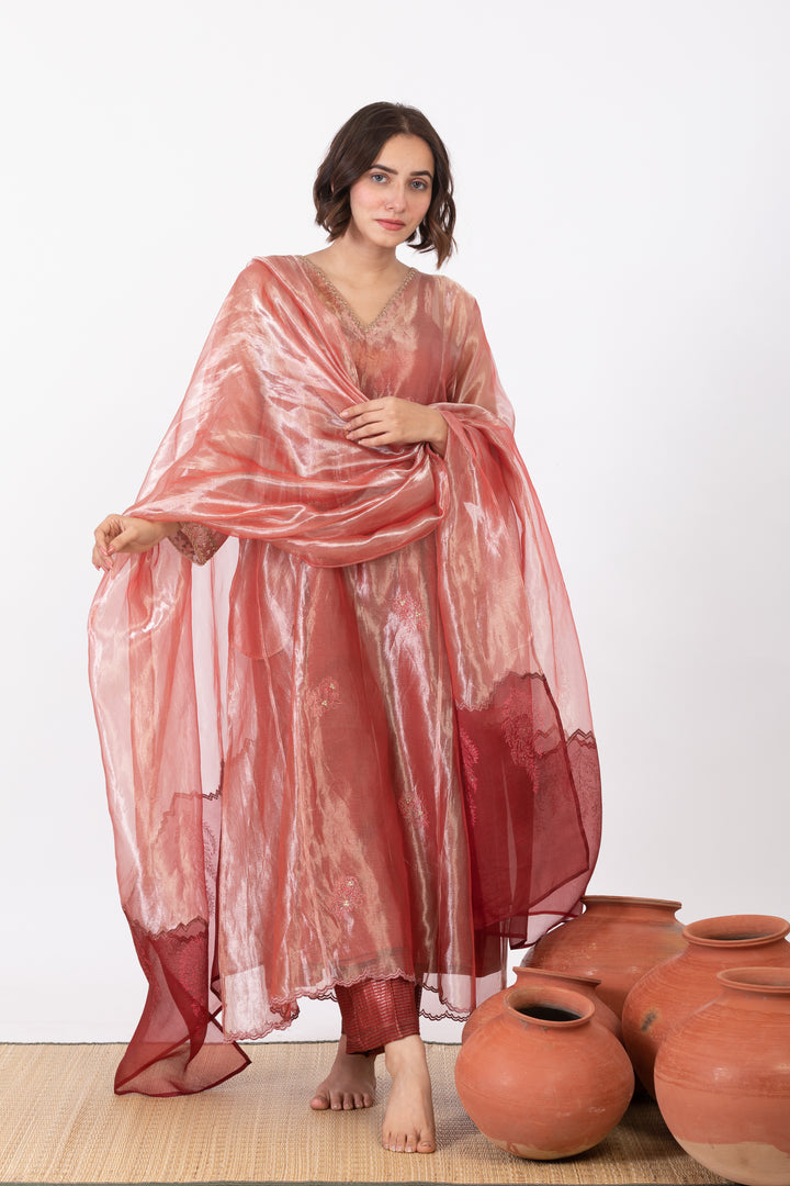 TARA TISSUE SILK KURTA SET