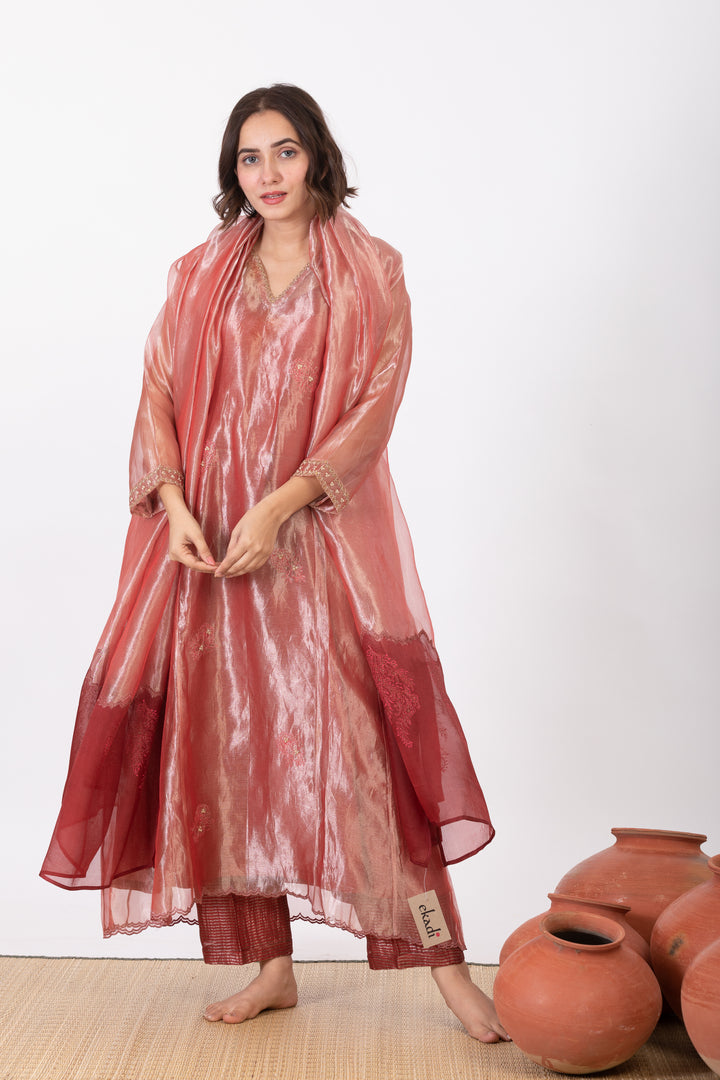 TARA TISSUE SILK KURTA SET