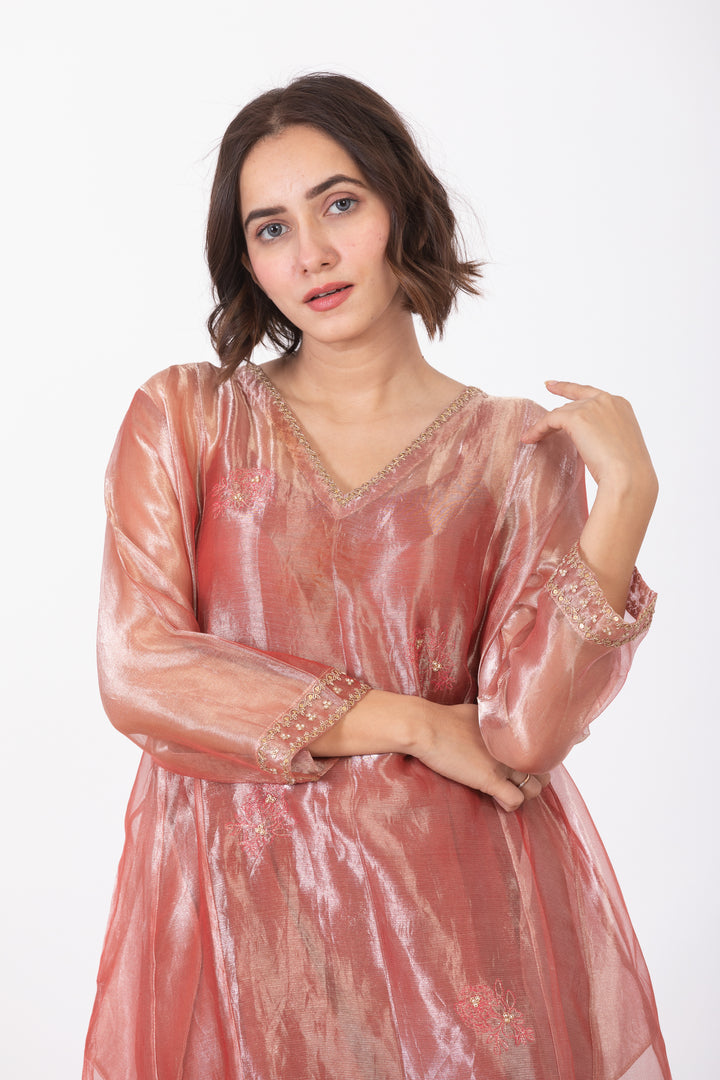 TARA TISSUE SILK KURTA SET