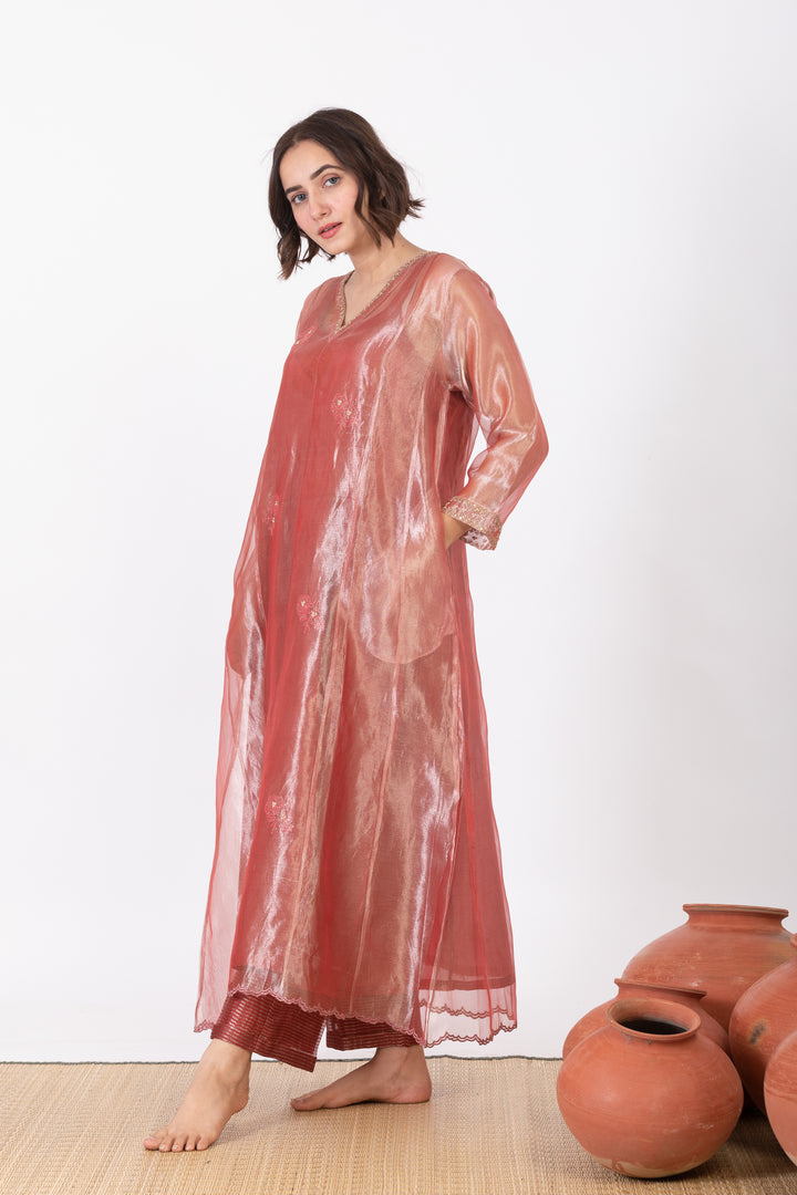 TARA TISSUE SILK KURTA SET