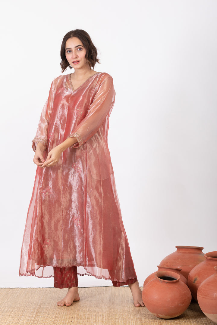 TARA TISSUE SILK KURTA SET