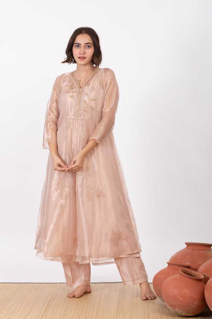 CHAMPA ASHWINI TISSUE SILK KURTA SET