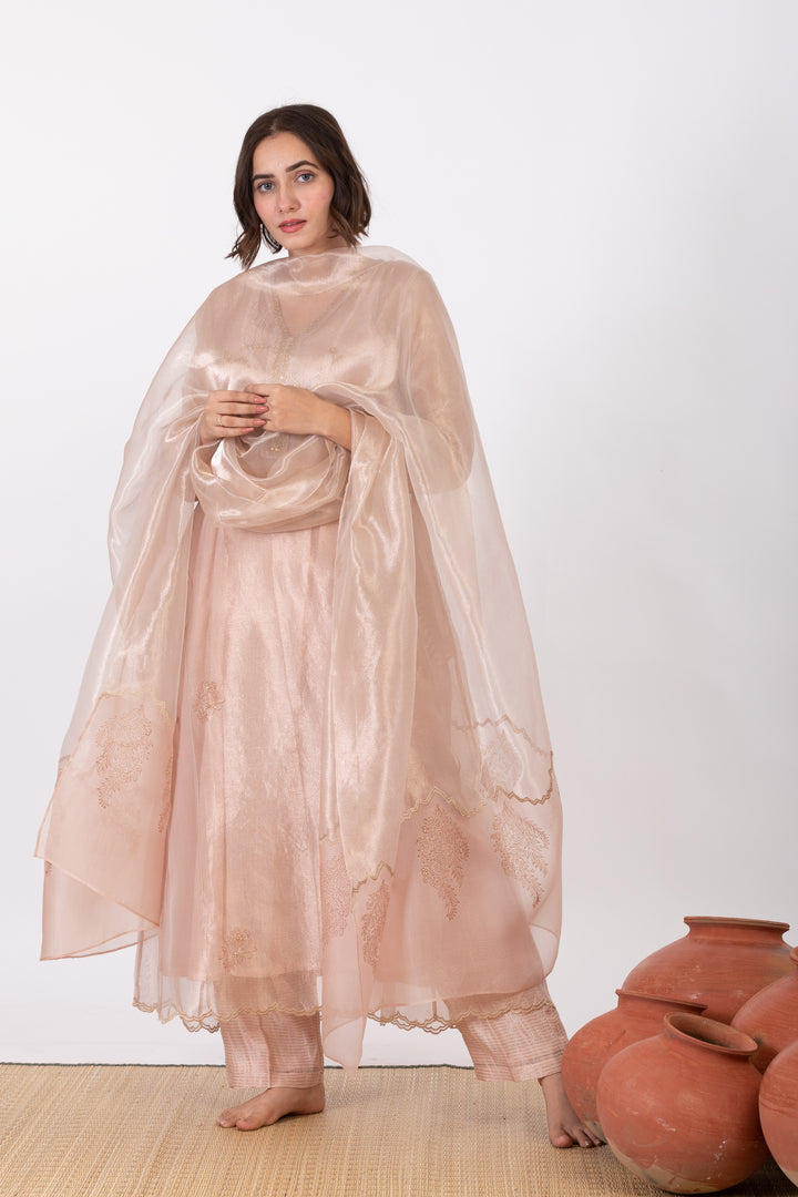 CHAMPA NISHA TISSUE SILK KURTA SET