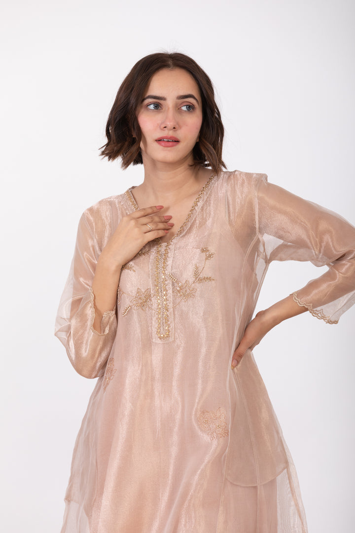 CHAMPA NISHA TISSUE SILK KURTA SET