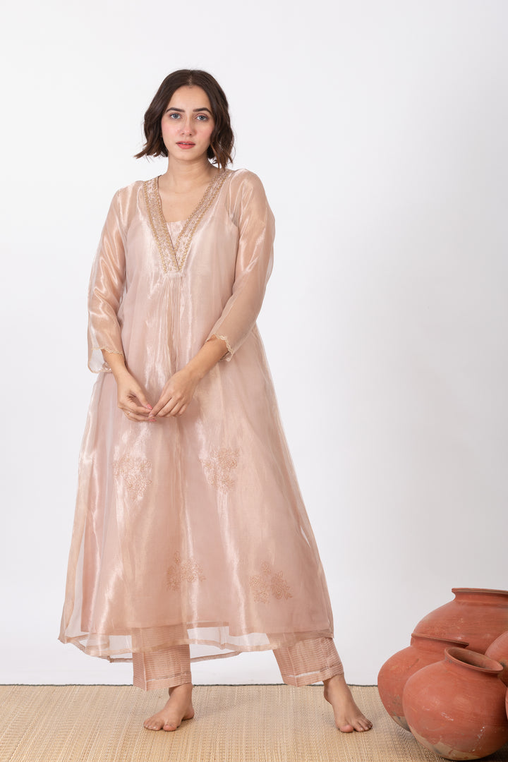 CHAMPA AHAANA TISSUE SILK KURTA SET