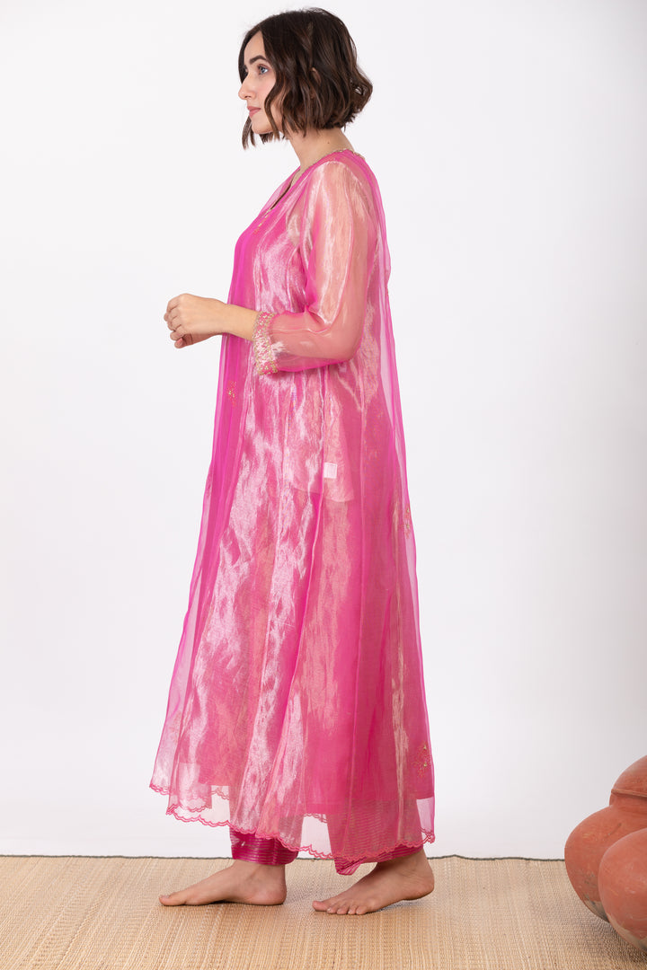 CHAMPA SITARA TISSUE SILK KURTA SET
