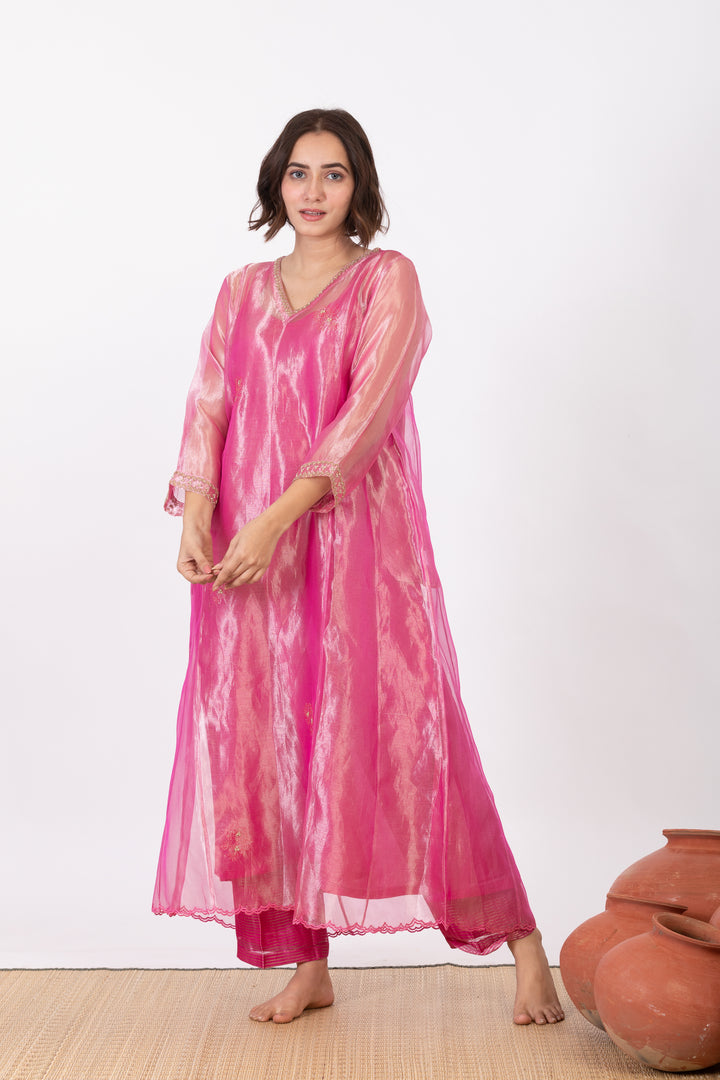 CHAMPA SITARA TISSUE SILK KURTA SET