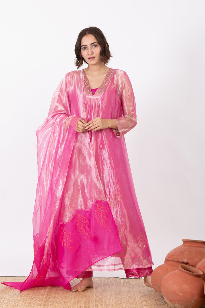 CHAMPA SAMAIRA TISSUE SILK KURTA SET