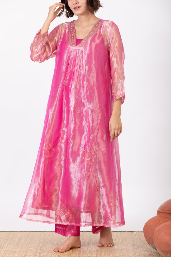 CHAMPA SAMAIRA TISSUE SILK KURTA SET