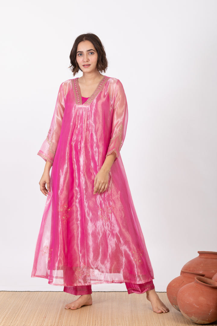 CHAMPA SAMAIRA TISSUE SILK KURTA SET