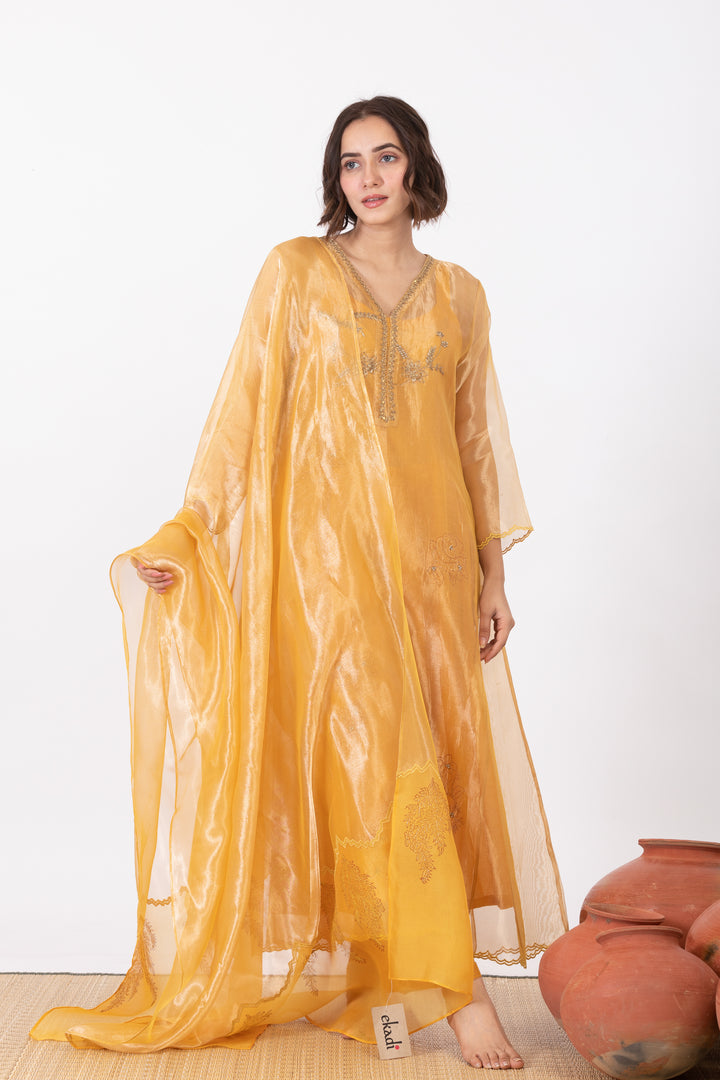 AMALTAAS SITARA TISSUE SILK KURTA SET