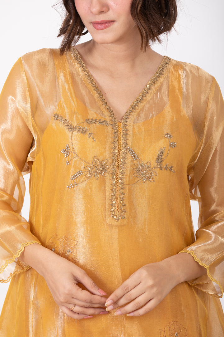 AMALTAAS SITARA TISSUE SILK KURTA SET