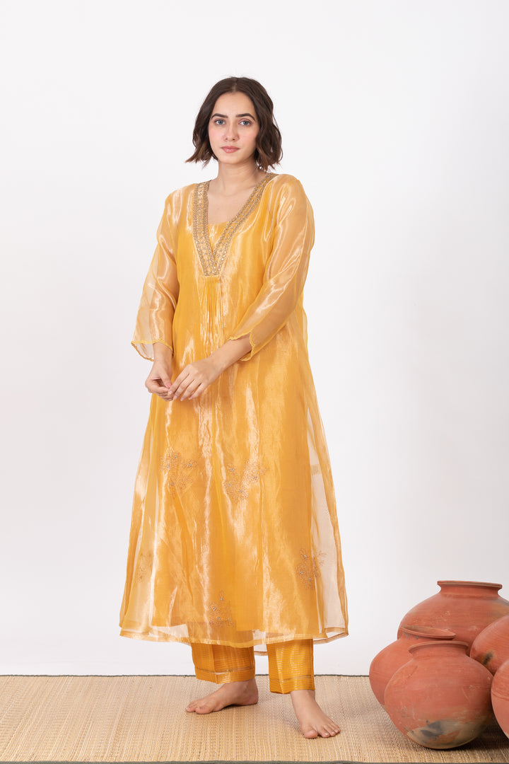 AMALTAAS GULAAL TISSUE SILK KURTA SET