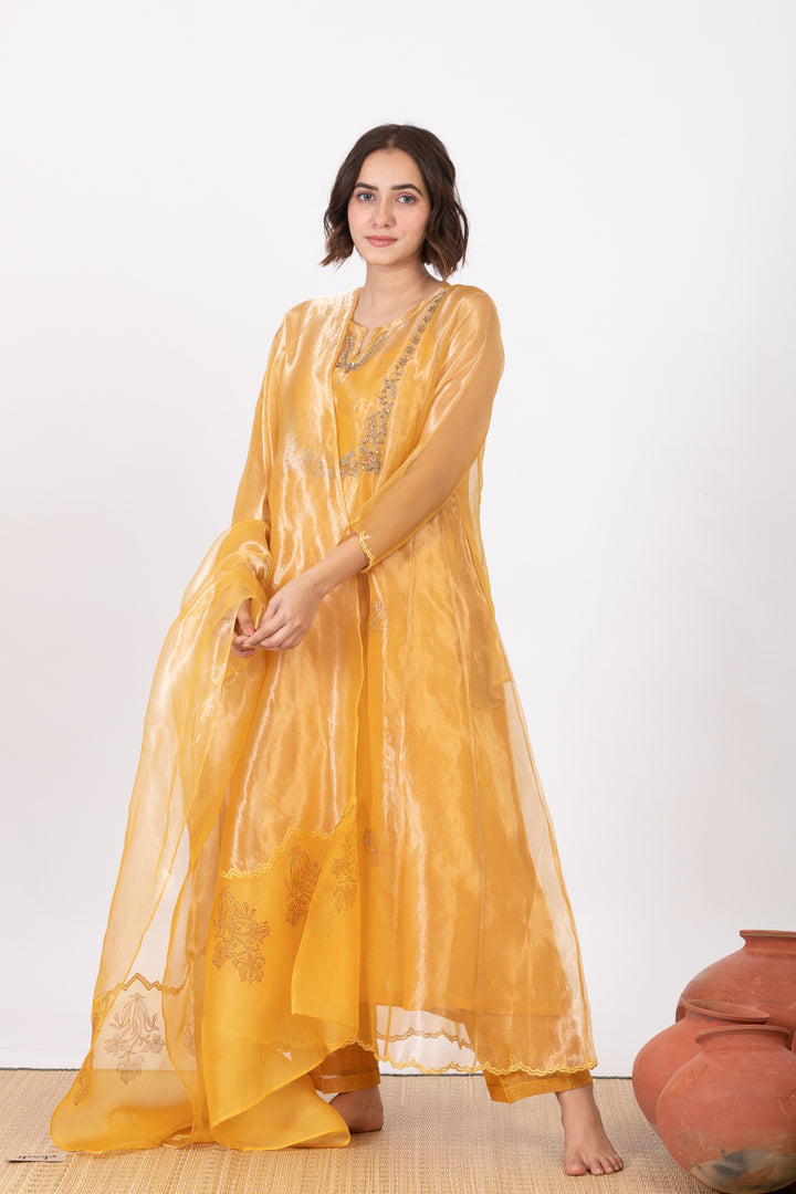AMALTAAS PAAKHI TISSUE SILK KURTA SET