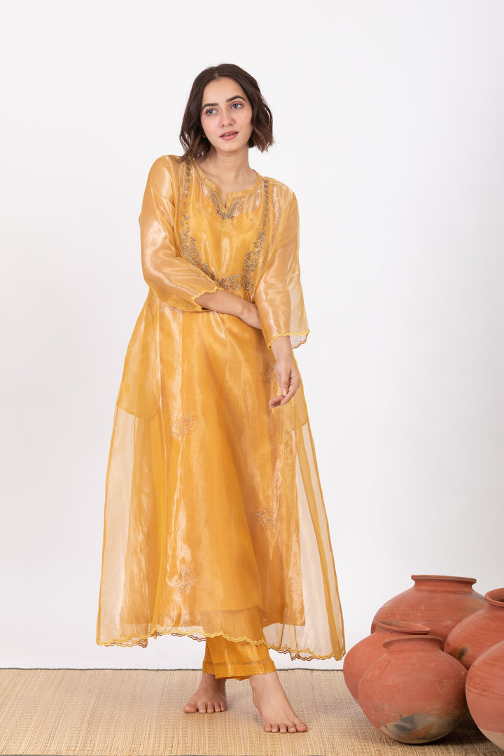 AMALTAAS PAAKHI TISSUE SILK KURTA SET