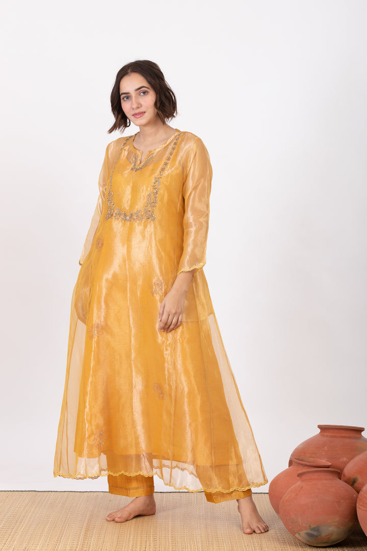 AMALTAAS PAAKHI TISSUE SILK KURTA SET