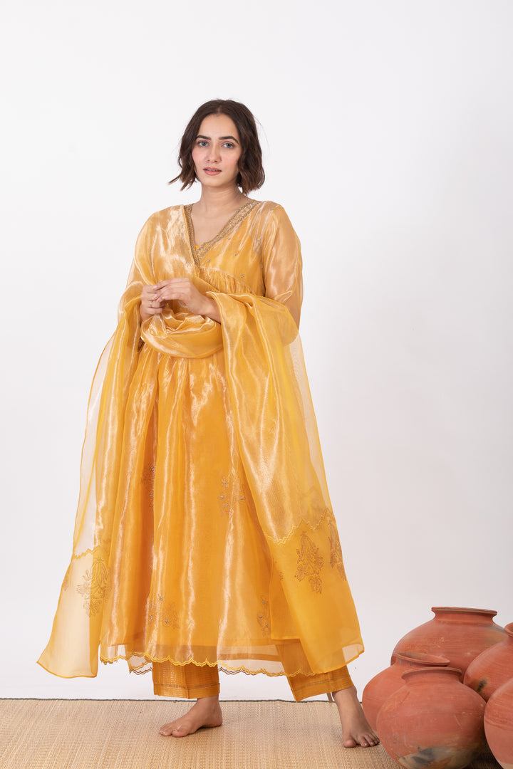 AMALTAAS ADVITA TISSUE SILK KURTA SET