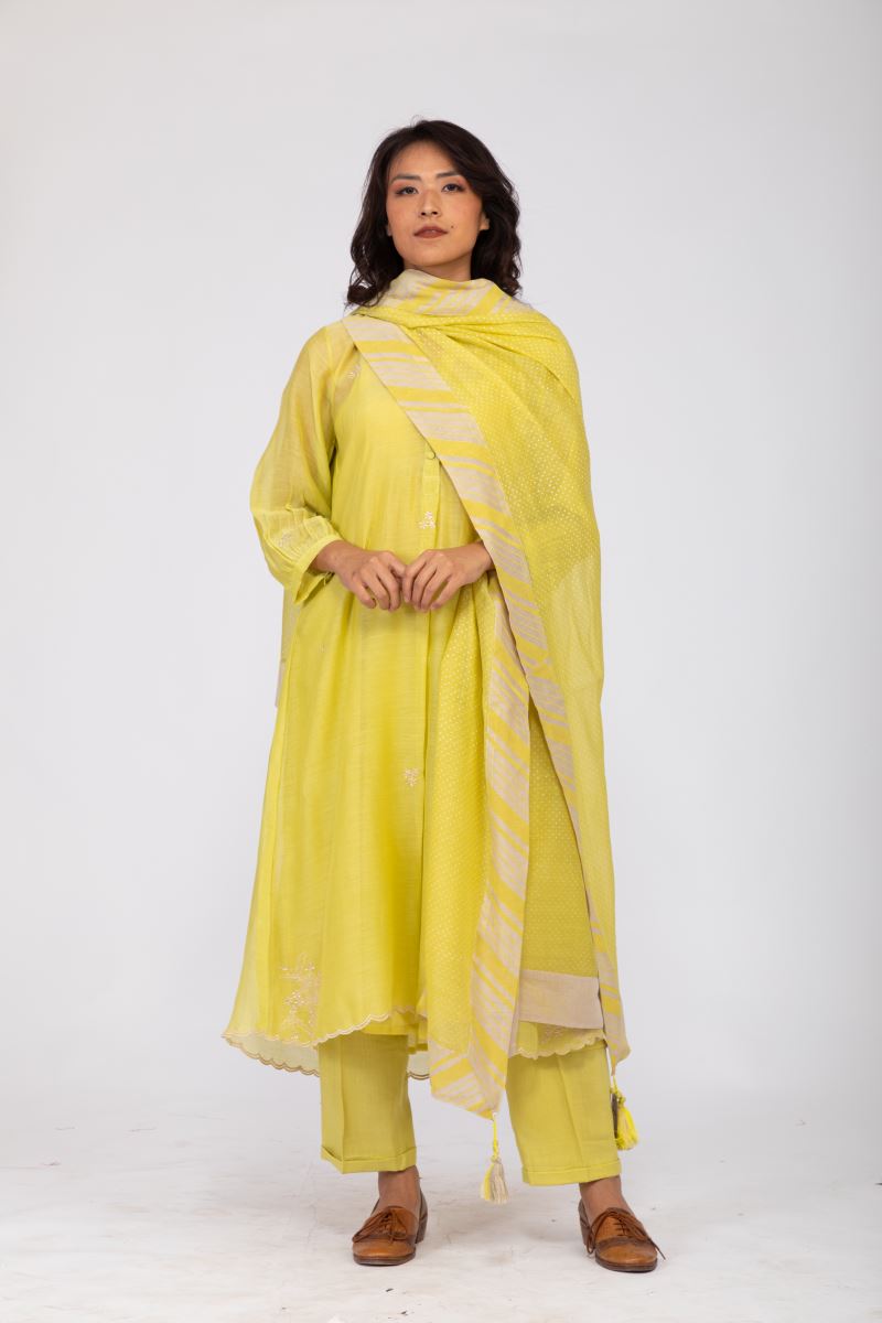 AMALTAAS OCHRE KURTA SET-2