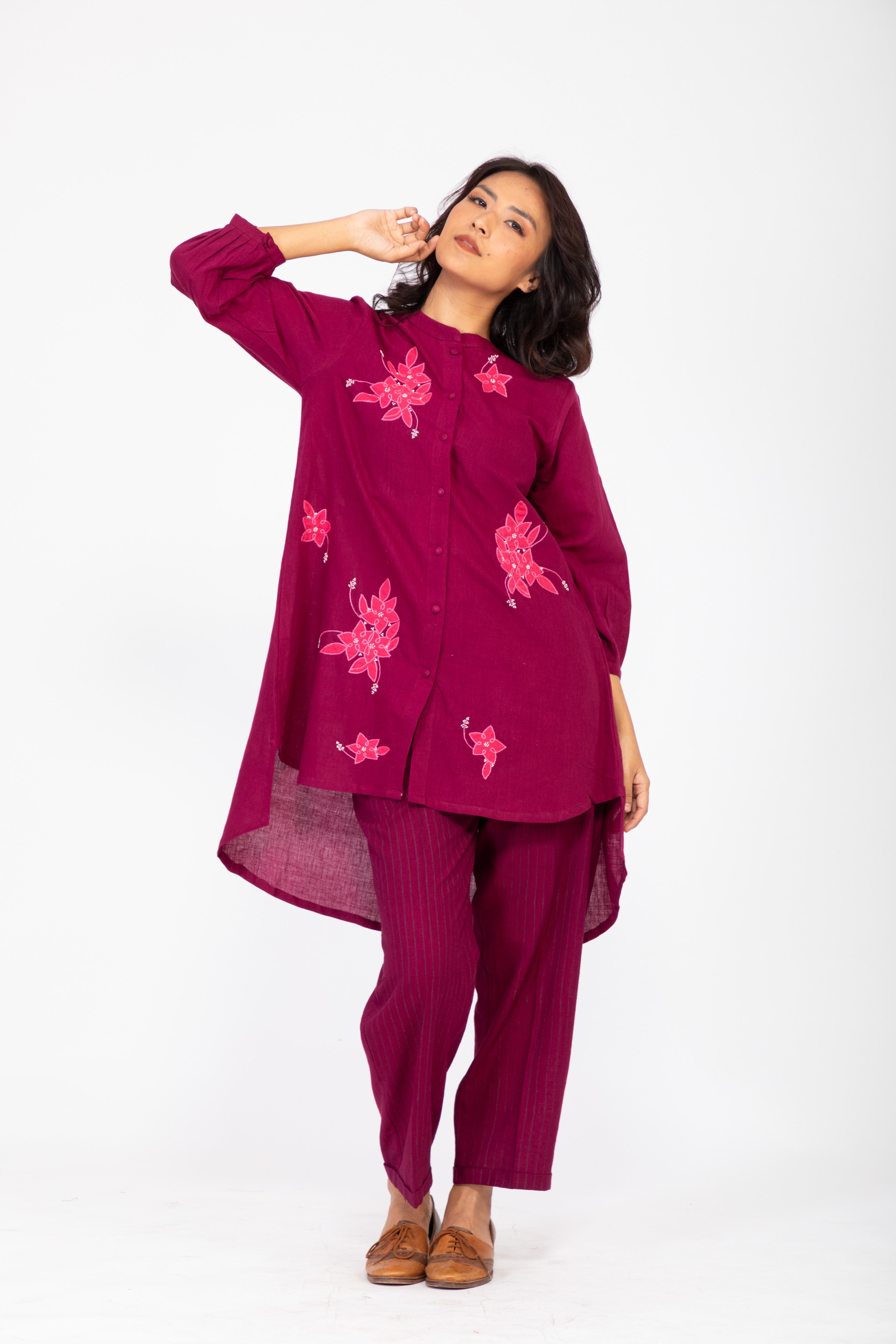 ASSYMETRIC PURPLE ROSEWOOD CO-ORD SET SET-1