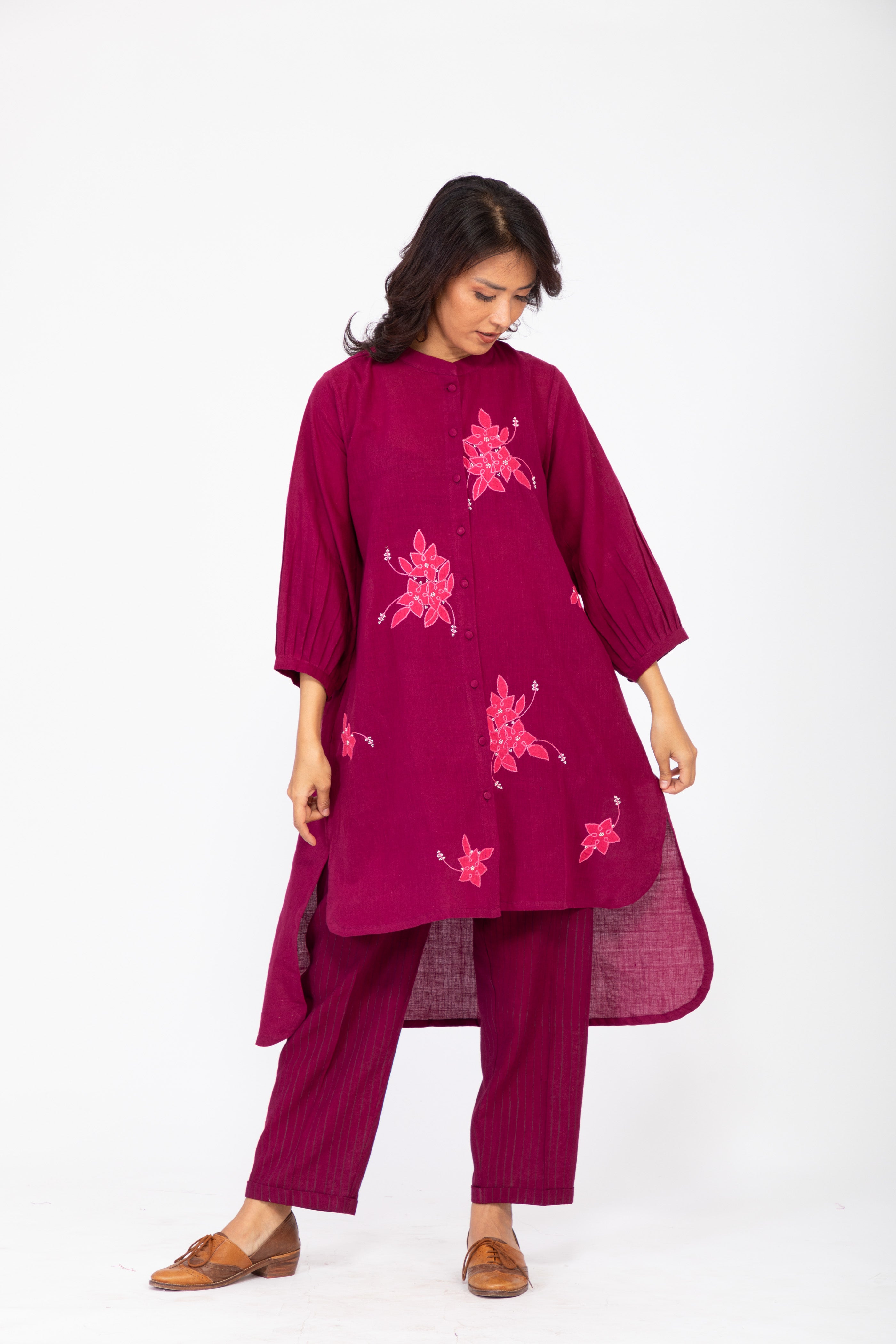 ASSYMETRIC PURPLE ROSEWOOD CO-ORD SET SET-2