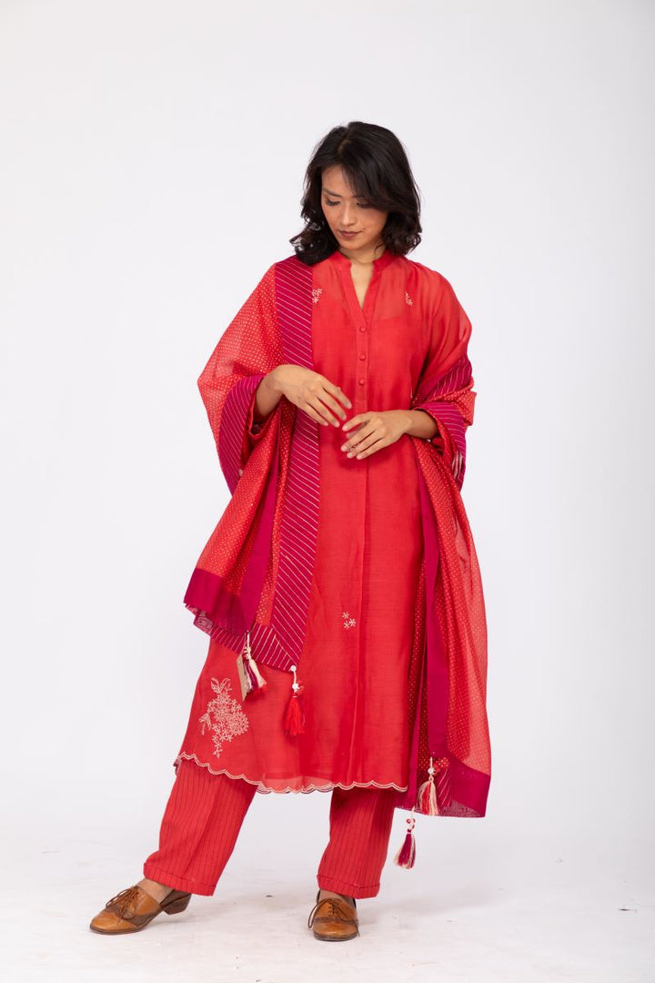 TANGERINE GULHAAD KURTA SET-1